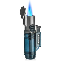 Briquet portable moderne en métal HONEST, coupe-vent, pour le camping, le barbecue, briquet à cigare gonflable
