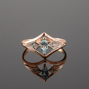 Anello Aperto a V con Effetto Marquise, Stile Classico a Rombo, Fascia alla Moda per Feste e Outfit Quotidiani - Product Image 2