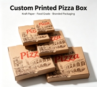 Boîte à pizza en carton ondulé personnalisée, emballage alimentaire en kraft, style avion, conteneur jetable à emporter, livraison de restaurant