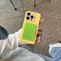 Coque de téléphone miroir à ventouse cœur bicolore pour iPhone 16 Pro Max, iPhone 17, iPhone 13/14