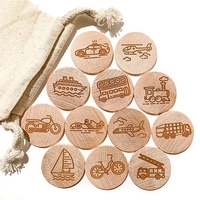 Jouets de jeu de mémoire personnalisables au design unique, jetons de récompense pour enfants, ensemble de jetons en bois