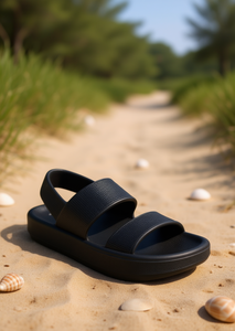 Sandali unisex con doppia cinturino in EVA, comodi, con plateau, estivi, tinta unita, taglia 22 - Product Image 2