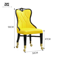 Chaise de bar en bois massif avec dossier en cuir PU et roulettes, design contemporain pour salle à manger, salon, salle de sport - Usage commercial, vente en gros