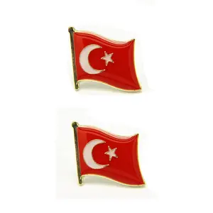 NUOXIN Großhandel Custom Patriotismus Metall Emaille Türkei Land Flagge Anstecknadel National flagge Stifte für Hüte Kleidung