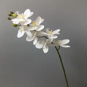 B0020 7 head 3D artificial phalaenopsis blue orchids flowers silk flower orchid artificial latex flowers orchids in bulk