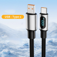 Nouveau câble de charge à affichage numérique 100W LED affichage numérique Type de câble de données USB prend en charge plusieurs modèles
