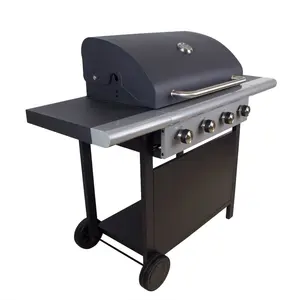 CRS with black color powder coating 4 Burner Outdoor Kitchen BBQ Gas Grill