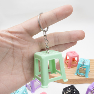 Miniature stool pendant, a <b>small</b> plastic square stool in multiple colors, popular online style, suitable for bags, keychains, - Product Image 4