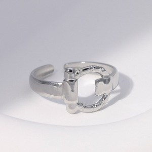 Wholesale 50 Models Waterproof Stainless Steel <strong>Rings</strong> With 18K <strong>Silver</strong> Plated Open <strong>Adjustable</strong> <strong>Ring</strong> for Women Girls - Product Image 5