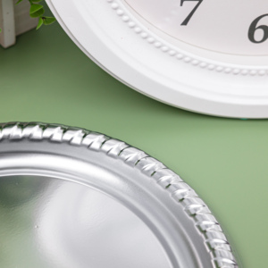 Assiettes rondes jetables en PS, finition laminée, couleurs or et <span class=keywords><strong>argent</strong></span> personnalisables pour mariage, fête, hôtel, événement, vaisselle - Product Image 6