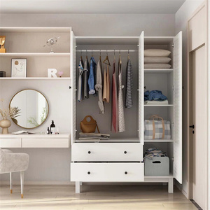 Nuevo armario de madera blanco de diseño moderno simple con <span class=keywords><strong>ropero</strong></span> de gran espacio de almacenamiento - Product Image 3