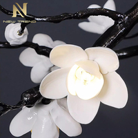 Lampe d'intérieur de style naturel inspirée de la villa, appartement, salle à manger, salon, branche de fleurs, lustre LED