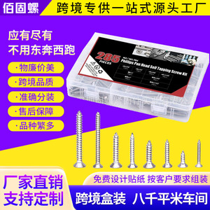 Phillips Pan Head Self Tapping Screw Kit 285pcs M2 M3 M4 Metric Stainless Steel Wood <b>Fasteners</b> - Product Image 4