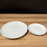 Assiette ronde en mélamine blanche incassable, réutilisable, faible MOQ, pour la restauration, les restaurants, les buffets et les hôtels