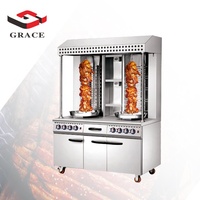 Machine à shawarma électrique automatique professionnelle en acier inoxydable de qualité alimentaire, 8 brûleurs, pour restaurant de kebab et gyro