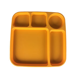 Vente en gros d'assiettes à vaisselle divisées en mélamine <span class=keywords><strong>de</strong></span> couleur unie sans BPA Plato en plastique durable fabriquées pour les restaurants scolaires - Product Image 2