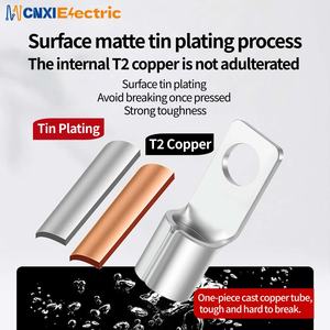 Connecteur de cosses en cuivre CNXI à sertir à froid bornes à anneau à languette carrée non isolée câble électrique pour diverses applications - Product Image 2