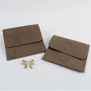 Customized Logo <b>Gift</b> Jewelry Packaging <b>Envelope</b> Bags Velvet Microfiber Jewelry Pouch for Jewellery Packing with Insert Display - Product Image 4