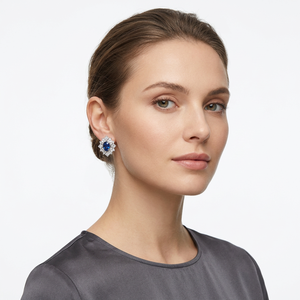 Pendientes Personalizados de Plata de Ley 925 de Alta Calidad con Zafiro Azul CZ para Mujer, Fabricación de Marca Blanca para Pedidos al por Mayor - Product Image 2