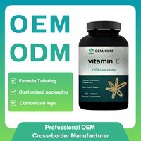 Suplemen Vitamin E Softgel 1000IU Label Pribadi OEM Grosir untuk Kesehatan Kulit, Jantung, dan Imunitas Kapsul Vitamin E Softgel