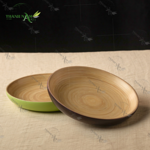 Plato de Servir Minimalista de Bambú Biodegradable y Ecológico de 20 cm, Hecho a Mano, con Logotipo Grabado con Láser, Superventas 2025 - Product Image 5