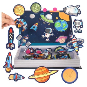 Magnétique Space Conquest Puzzle Book Play Scene for Kids Imagination Play Mix and Match Game avec étui <span class=keywords><strong>de</strong></span> rangement <span class=keywords><strong>de</strong></span> voyage - Product Image 1