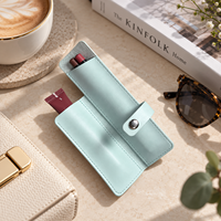 Pochette à rouge à lèvres avec miroir intégré, fermeture à fermoir, double poche, légère, portable, cadeau beauté GWP, impression sur soie personnalisée OEM
