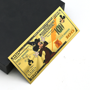 Banconota Moderna in Lamina d'Oro a Tema Topolino e Amici - Carta da Collezione Bifacciale da $<span class=keywords><strong>100</strong></span> per Regali di Natale e Compleanno - Product Image 4