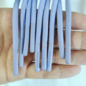 Tùy Chỉnh Vòng 100% Polyester Dây Kéo Dây Đàn Hồi Với In Ấn Logo Silicone Nhúng Tip Cho Túi Xách May Mặc Giày Nhà Dệt May - Product Image 1