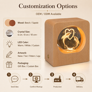 <span class=keywords><strong>Bola</strong></span> de Cristal 3D de Fábrica al por Mayor, OEM, Allah Makka, Lámpara Nocturna LED Islámica con Grabado Láser Personalizado, Regalo Religioso para Ramadán, Decoración - Product Image 4