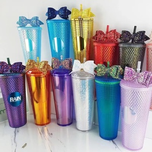 Vendita calda 24oz, 20oz, 16oz, logo personalizzato, bicchiere in plastica sfusa, tazza da caffè fredda, bicchiere con coperchio e cannuccia - Product Image 3