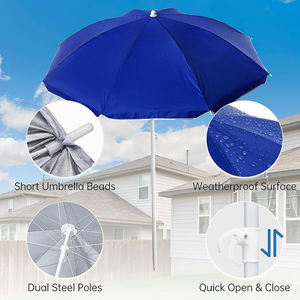 Parasol de plage personnalisé en gros avec logo, imperméable, pour extérieur, protection UV, parasol de plage pour le sable - Product Image 5