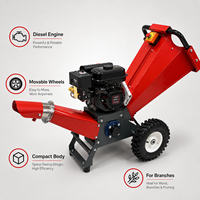 Broyeur de branches d'arbres mobile WP700, broyeur de bois diesel pour le recyclage des déchets forestiers