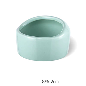 Bol en céramique arrondi écologique pour hamster, mangeoire oblique pour petits animaux, couleur bonbon, vente en gros transfrontalière pour animaux de compagnie et hamsters - Product Image 3