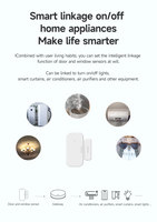 Sensor Inteligente ZigBee para Ventanas/Puertas, ABS, Bajo Consumo, Alarma Inalámbrica, Fácil Instalación, Compatible con Android, Funciona con Tuya Smart Life Home