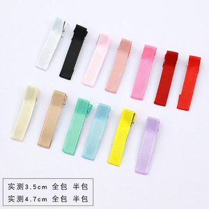 Pinces à cheveux DIY 3,5 cm, type bec de canard, couleur unie, faites à la main, pour bébé, usage quotidien, origine Yiwu - Product Image 1