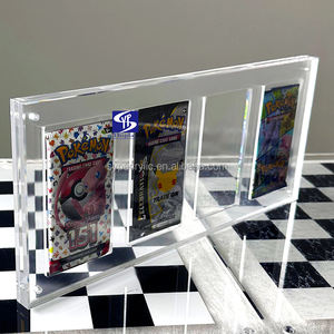 SYP <span class=keywords><strong>Vente</strong></span> flash Support d'affichage en acrylique transparent à 4 emplacements pour cartes Pokémon <span class=keywords><strong>Yu</strong></span> <span class=keywords><strong>Gi</strong></span> <span class=keywords><strong>Oh</strong></span> MetaZOO pour boîte de cartes à collectionner TCG Booster Trading Magnet - Product Image 3