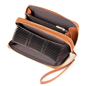 Japanese-Style RFID-Blocking <b>Long</b> <b>Wallet</b> – Multi-Slot PU Leather Zipper Clutch for Cards & Documents - Product Image 2