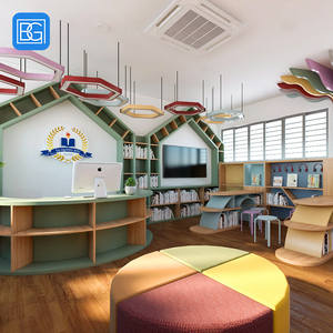 Уникальная школьная библиотека, деревянные полки, мебель, витрина, библиотека, дерево, дизайн интерьера, украшение библиотеки - Product Image 6