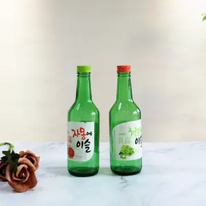 360ml 28mm צוואר ריק ירוק 12 oz זכוכית בקבוק משקאות עם בורג אלומיניום מכסה עבור סודה בירה מיץ soju משקאות