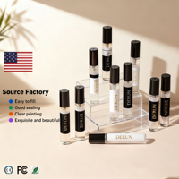 Mini flacon de parfum transparent 2ml 3ml 5ml 10ml, tube en verre vide, atomiseur testeur pour emballage de parfum, emballé en boîte