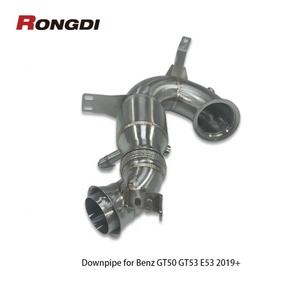 ท่อดาวน์ไปป์สแตนเลส 304 สำหรับ Mercedes-Benz AMG GT53/GT50/E53 M256 3.0T ปี 2020-2023 ท่อไอเสียแบบขัดเงา - Product Image 1