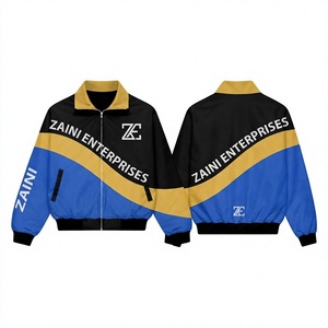 Veste coupe-vent pour femme, tissu polyester premium 120 GSM, noir, bleu, or, design à panneaux, logo personnalisé par sublimation et broderie - Product Image 1