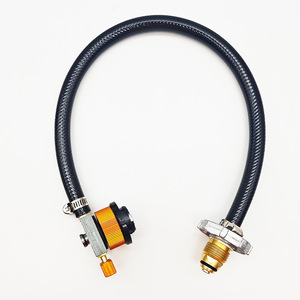 Válvula de recarga para estufa de gas con manguera para tanque de cartucho de camping, para todas las estaciones, de metal, para uso en exteriores. - Product Image 1
