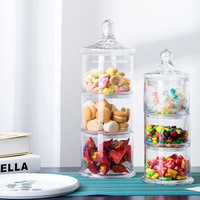 Bocaux à bonbons en verre cristal décoratifs personnalisés pour mariage, transparents, multi-usages, avec couvercle en verre