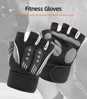 Gants de sport demi-doigts en silicone respirant antidérapant pour l'entraînement de musculation et la protection en salle de sport