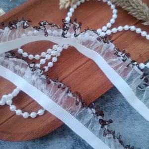 Bordure en dentelle à volants en organza à sequins de 1,5 cm, style chinois, vêtements pour enfants, fleur de poitrine pour bébé, textile de maison, élasticité en dentelle - Product Image 6