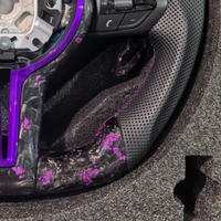 Volant en carbone forgé avec accents violets pour BMW E90 F30 F80 M3 F10 M5 F82 M4 F20 F32 X3 X5 X6 F15 F90 M5 Tous modèles