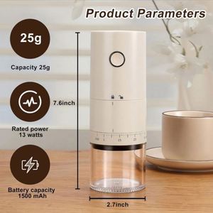 Nuevo Molinillo de Café Eléctrico Portátil Recargable por USB con Ajuste Externo de Grosor y Muelas Cónicas de Cerámica - Product Image 2