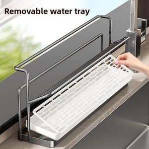 <span class=keywords><strong>Support</strong></span> de rangement double niveau <span class=keywords><strong>sur</strong></span> pied pour tasses à thé et café, avec plateau de drainage, pour comptoir de cuisine (non pliable) - Product Image 2